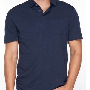 2 for 30 Men’s L NAVY SLUB POLO SHIRT NEW WITH TAGS MSRP $30*